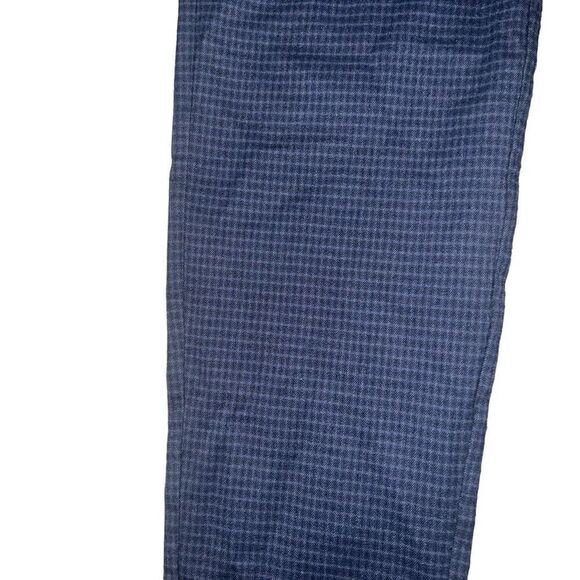 Dark Navy Blue Plaid Men’s Trousers Size 29x32 - Picture 5 of 8